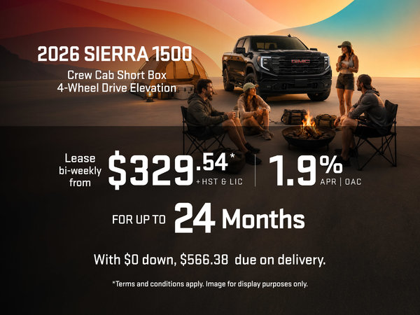 2026 Sierra 1500 Lease offer at Humberview
