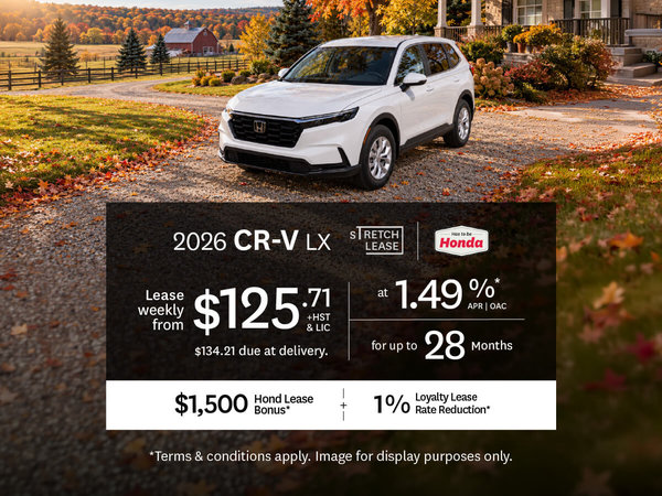 CR-V Lease Offer at Goderich Honda