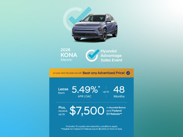 2026 Hyundai Kona Electric Special Offer