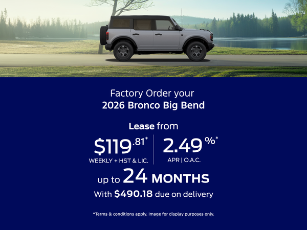 2026 Ford Bronco Big Bend – Factory Order Offer