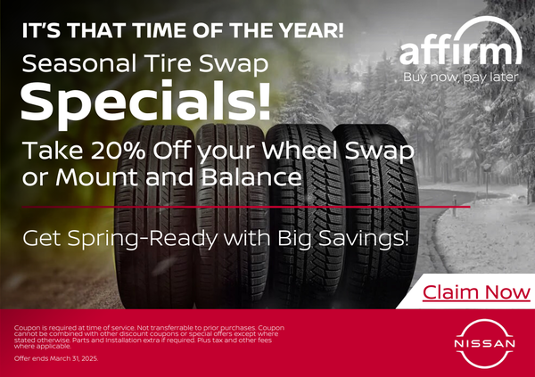 20% Off Early Bird Seasonal Tire Swap or Mount & Balance!