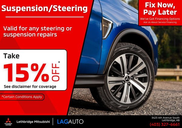 15% Off Suspension & Steering Repairs