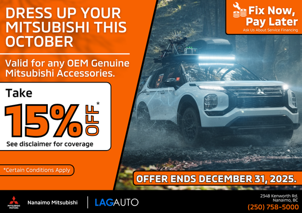 15% Off Mitsubishi Accessories