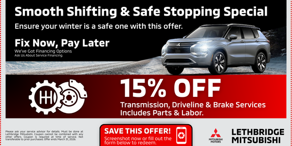 15% OFF Brake & Transmission Services
