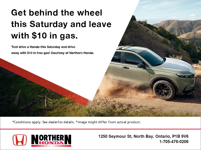 Get behind the wheel this Saturday and leave with $10 in gas.