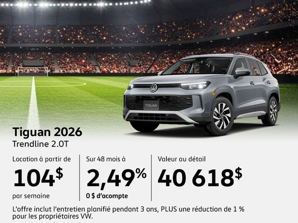 Procurez-vous le tout nouveau Volkswagen Tiguan 2026