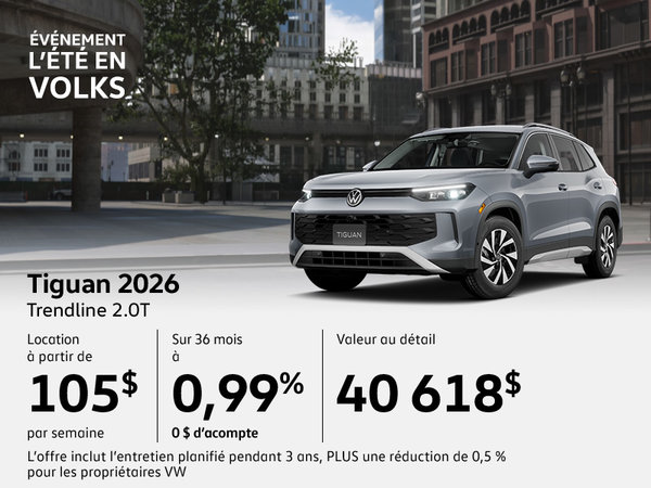 Procurez-vous le tout nouveau Volkswagen Tiguan 2026