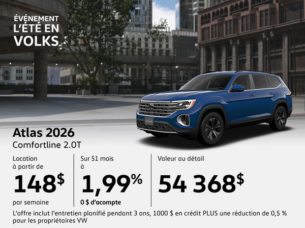 Procurez-vous le tout nouveau Volkswagen Atlas 2026