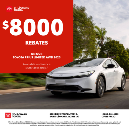 Prius Limited AWD 2025: $8000 in rebates