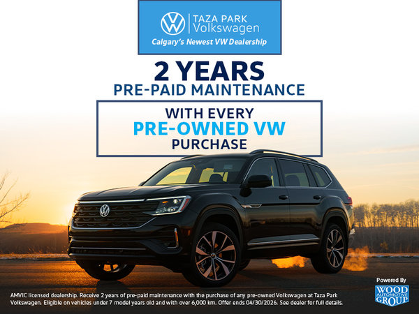 2 Years Pre-Paid Maintenance with Every Pre-Owned Volkswagen Purchase