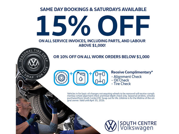 15% Off All Service Invoices Over $1,000