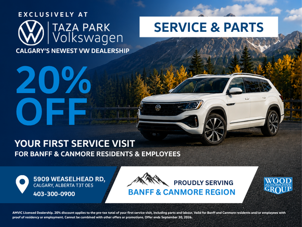 Banff & Canmore Service Savings | 20% OFF FIRST SERVICE