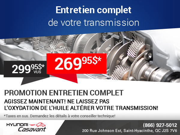Promotion entretien complet