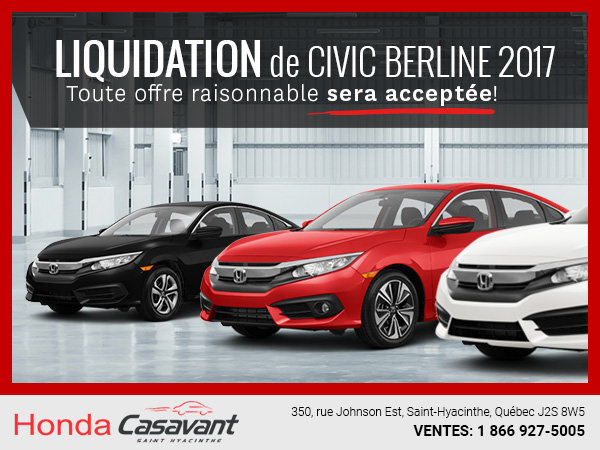 Liquidation de Civic Berline 2017!