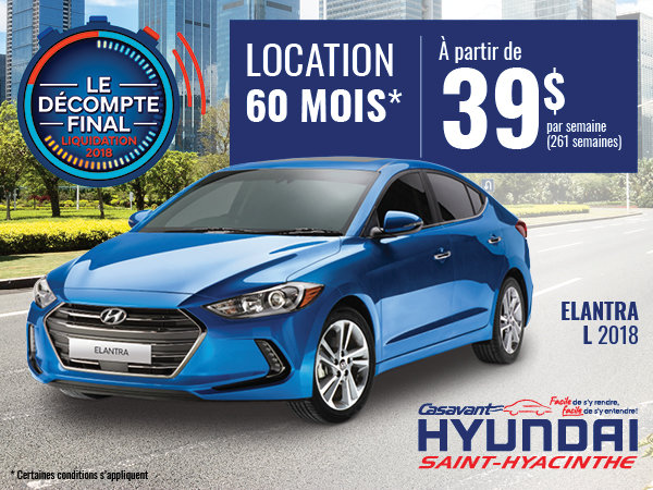 Elantra 2018 L manuelle