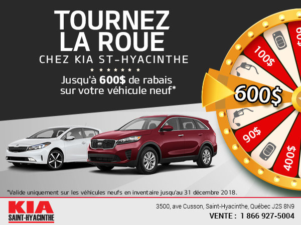 Tournez la roue chez Kia St-Hyacinthe