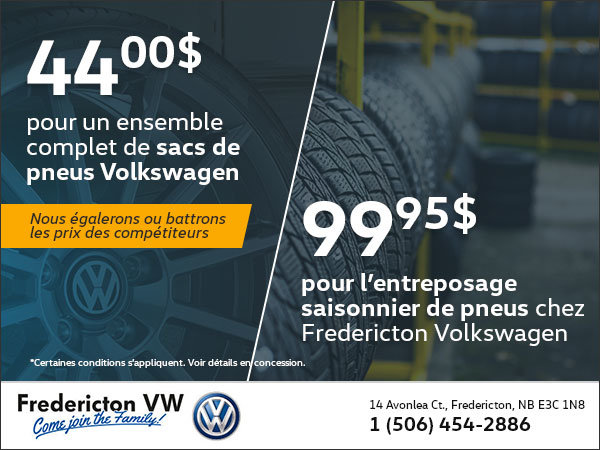 Économisez sur le changement de pneus cette saison avec Volkswagen Fredericton