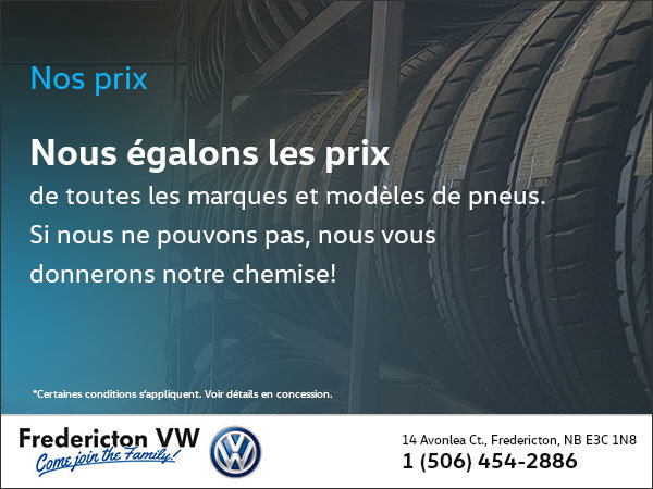 Nous égalons les prix des pneus