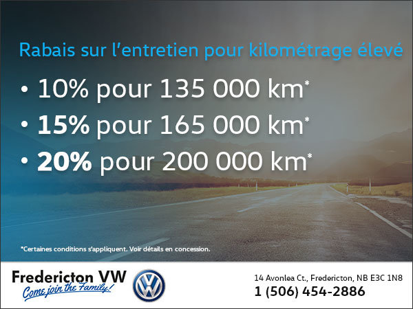 Rabais sur l'entretien