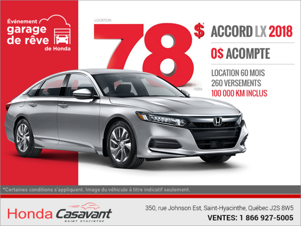 Procurez-vous la Honda Accord 2018!