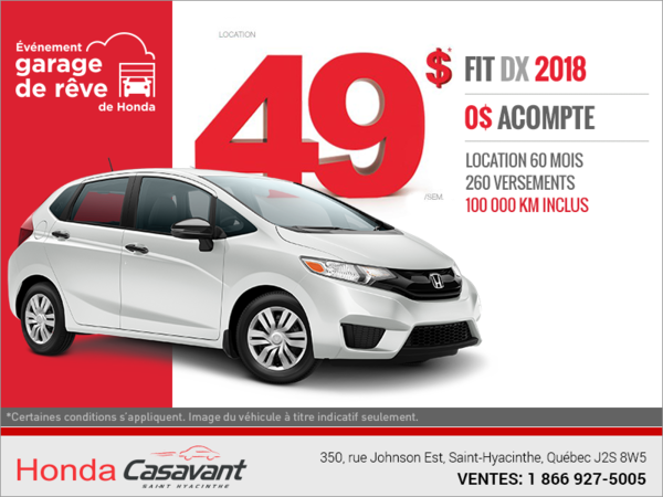 Procurez-vous la Honda Fit 2018!