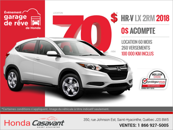 Procurez-vous le Honda HR-V 2018!