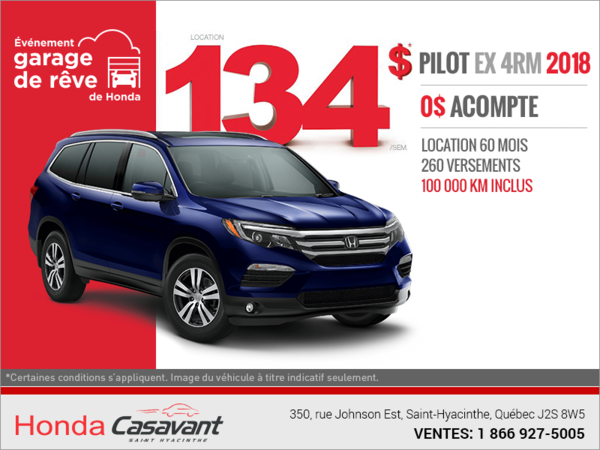 Procurez-vous le Honda Pilot 2018!