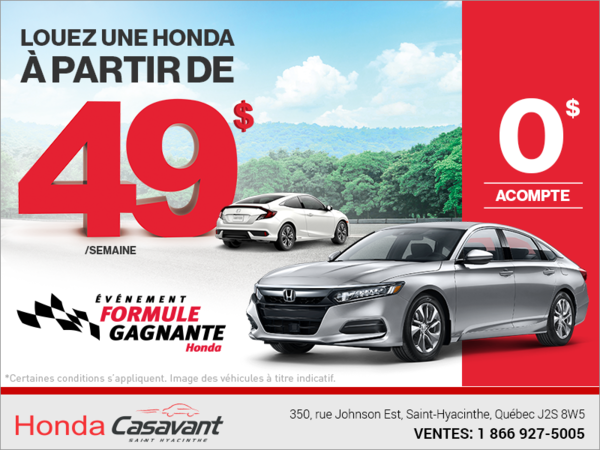 Événement Formule gagnante de Honda