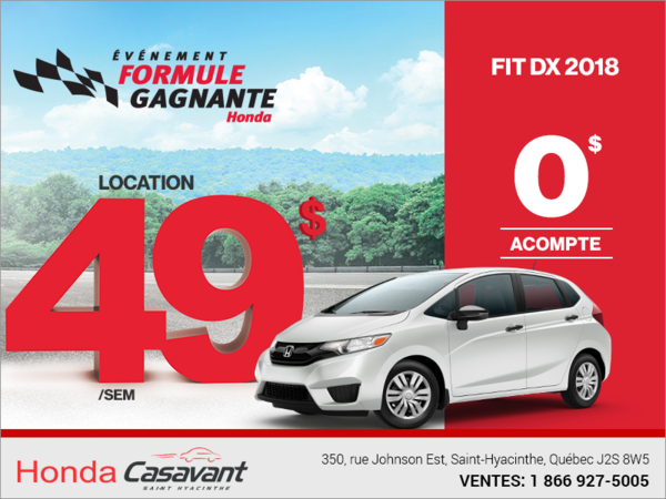 Louez la Honda Fit 2018!