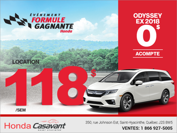 Louez la Honda Odyssey 2018!