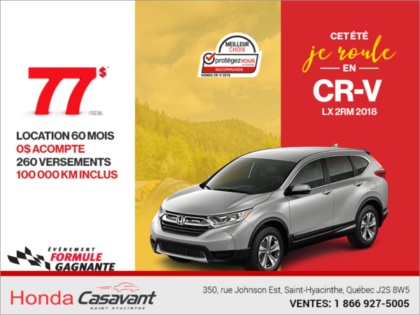 Louez la Honda CR-V 2018!