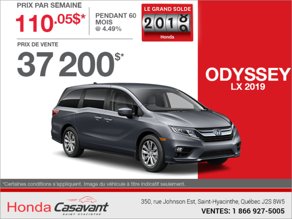 Louez la Honda Odyssey 2019!