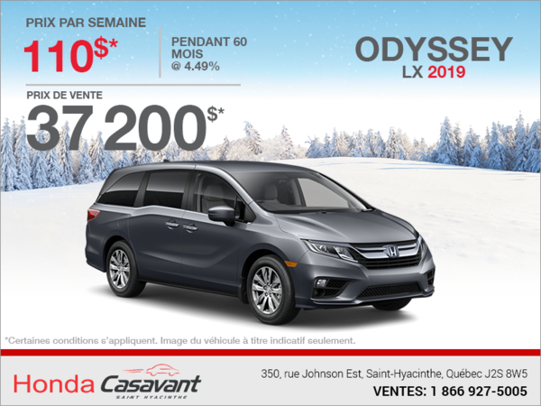 Louez la Honda Odyssey 2019!