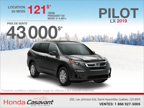 Louez le Honda Pilot 2019!