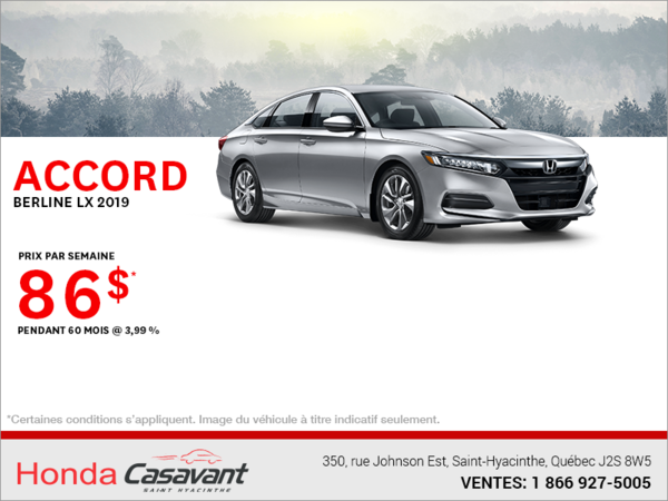 Louez la Honda Accord Berline 2019!
