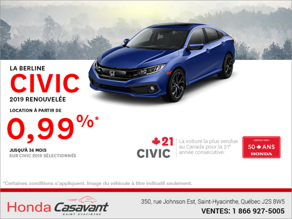 Louez la Honda Civic 2019!