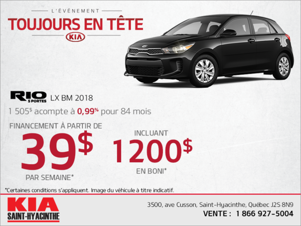 Financez la Rio 5 portes 2018!