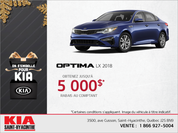 Obtenez la Kia Optima 2018!