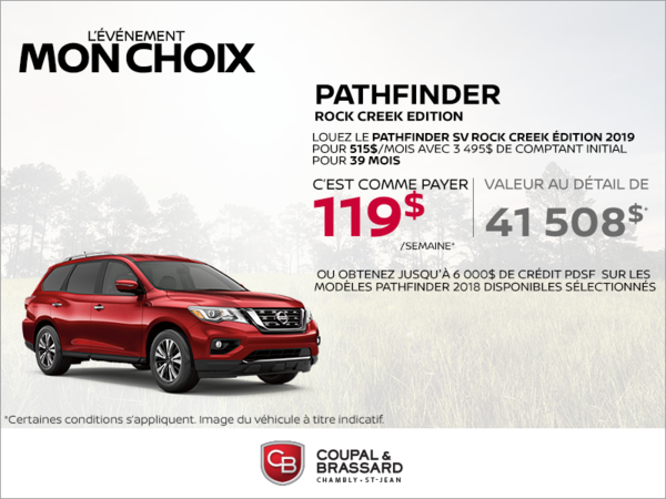 Louez le Nissan Pathfinder 2019 dès aujourd'hui!