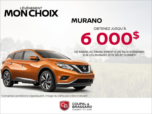 Obtenez le Nissan Murano 2018 dès aujourd'hui!
