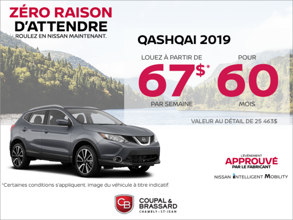 Le Qashqai 2019 en rabais!
