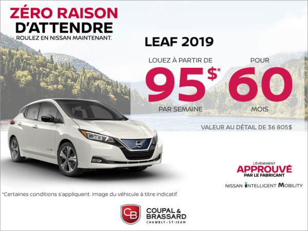 Louez la Nissan Leaf 2019 dès aujourd'hui!