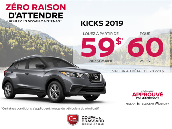 Louez le Nissan Kicks 2019 dès aujourd'hui!