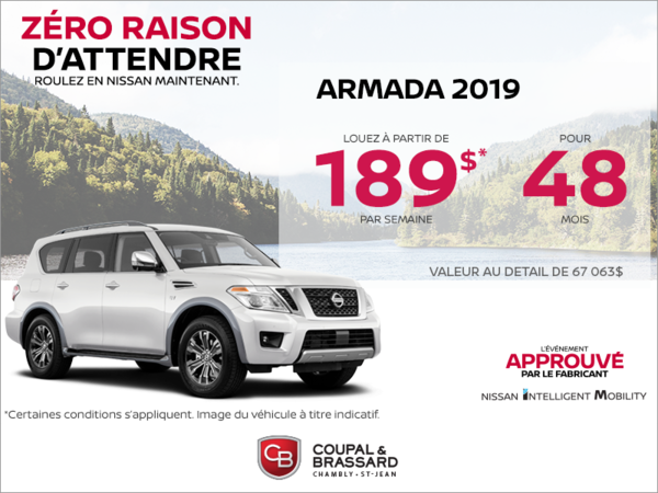 Obtenez le Nissan Armada 2019 dès aujourd'hui!