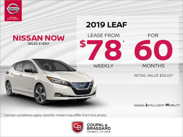 Get the 2019 Nissan Leaf today!