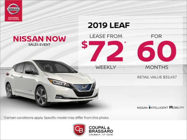 Get the 2019 Nissan Leaf today!
