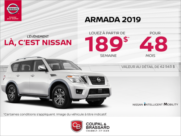 Obtenez le Nissan Armada 2019 dès aujourd'hui!
