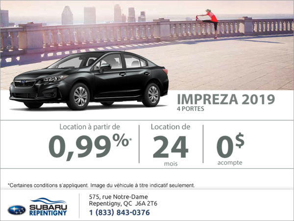 Procurez-vous la Impreza 2019 4 portes!