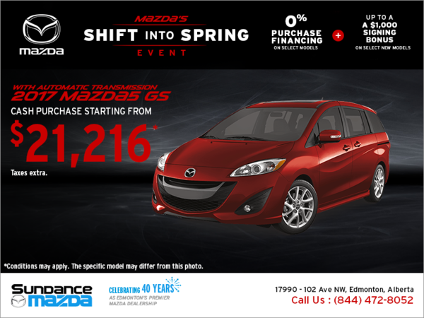 Get the 2017 Mazda5 today!