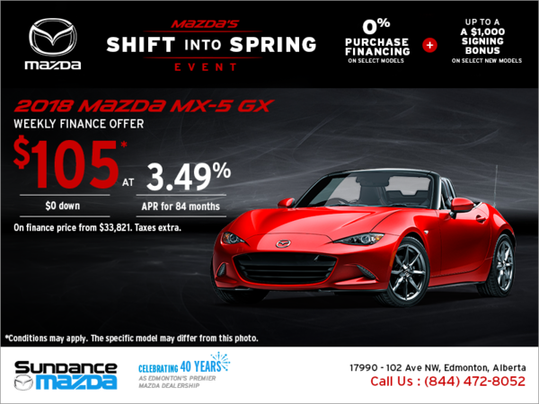 Get the 2018 Mazda MX-5 today!